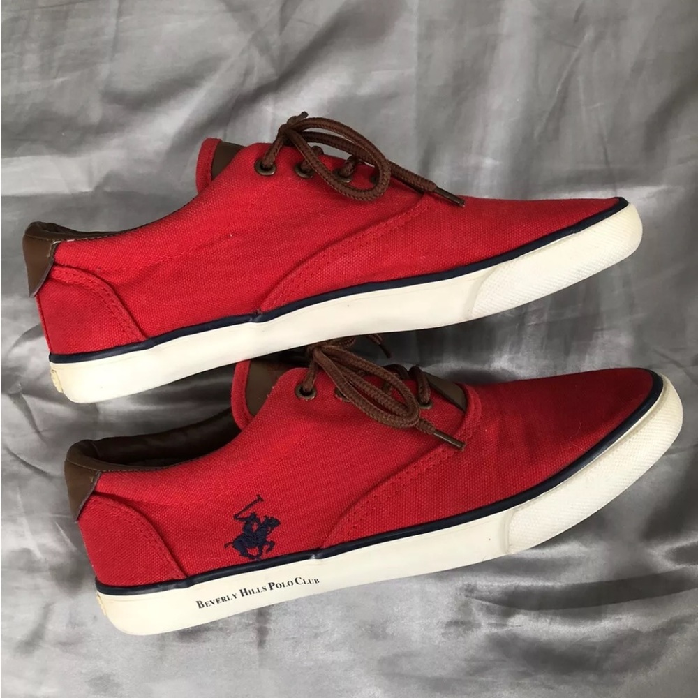 Beverly Hills Polo Club Canvas Men’s Red Shoes Sneakers Size 8